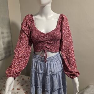 Aeropostale Floral Purple Blouse